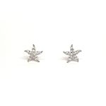 9ct white gold starfish stud earrings set with eleven cubic zirconia's to each stud ES00789.
