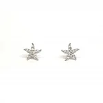 9ct white gold starfish stud earrings set with eleven cubic zirconia's to each stud ES00789.