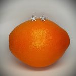 9ct yellow gold starfish stud earrings set with seventeen cubic zirconia's to each stud ES00790 10mm.