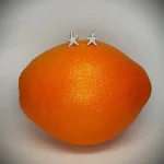 9ct yellow gold starfish stud earrings set with seventeen cubic zirconia's to each stud ES00790 10mm.