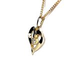 9ct yellow gold open heart pendant and chain necklace with a single 3mm cubic zirconia set to the centre with or without a 16,18, or 20inch 9ct gold curb link chain.