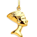 Puffed 9ct yellow hollow gold Nefertiti head charm PC00506
