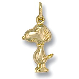 9ct gold Snoopy pendant CM00105 made in Italy measuring 19mm x 11mm x 4mm or 26.3mm including the top link a 3D puffed hollow construction.