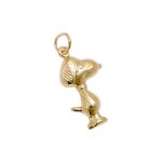 9ct gold Snoopy pendant CM00105 made in Italy measuring 19mm x 11mm x 4mm or 26.3mm including the top link a 3D puffed hollow construction.