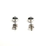 18ct white gold round royal blue sapphires in a flowering bud design stud earring ESA00506. Back view.