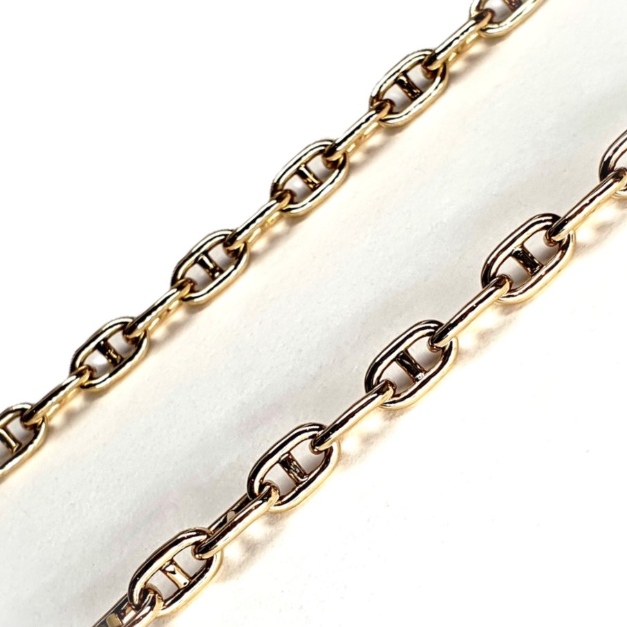 9ct yellow gold hollow anchor link necklace chain C00011.