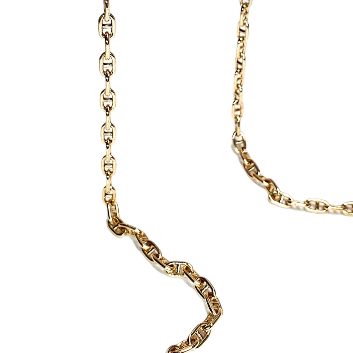 9ct yellow gold hollow anchor link necklace chain C00011.