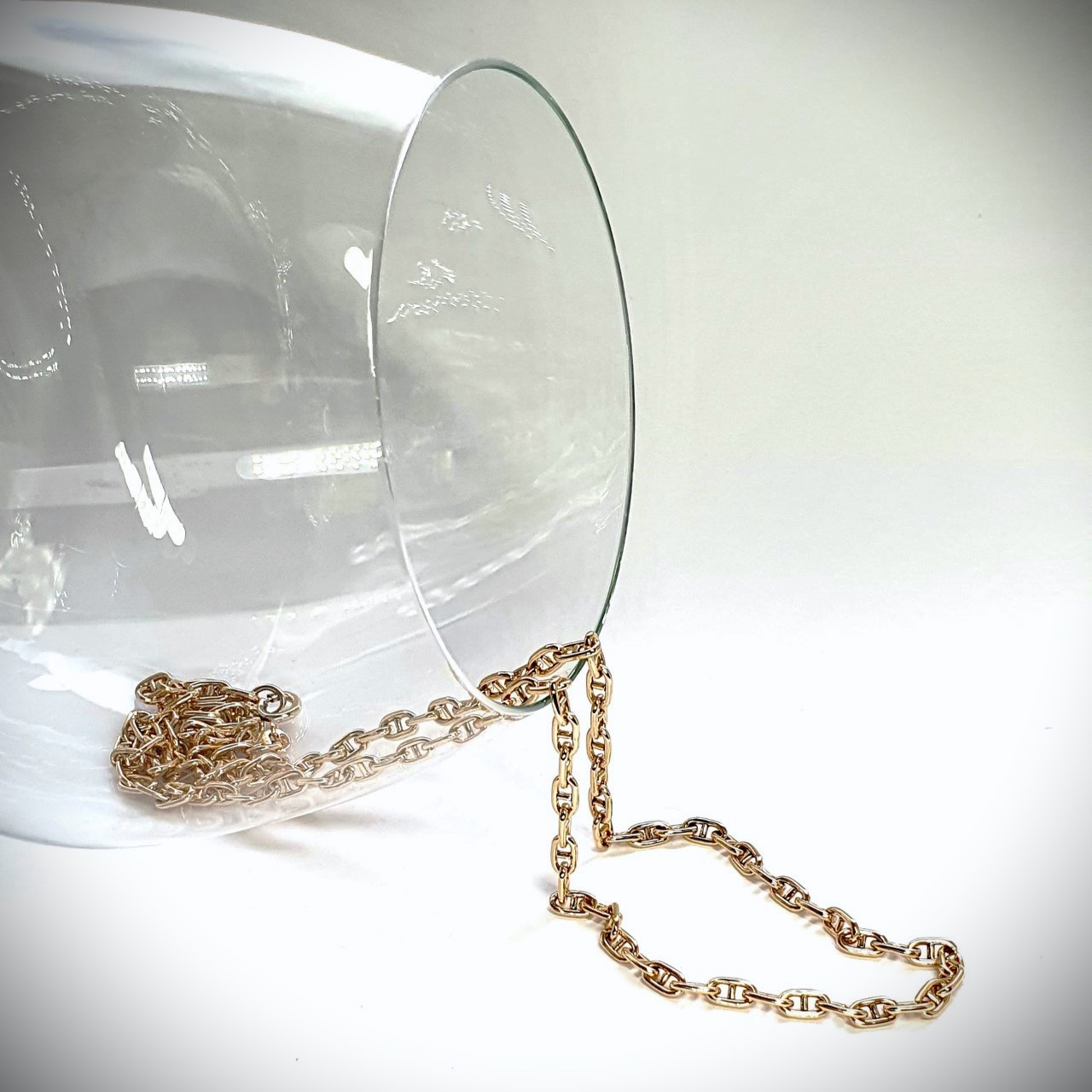 9ct yellow gold hollow anchor link necklace chain C00011.