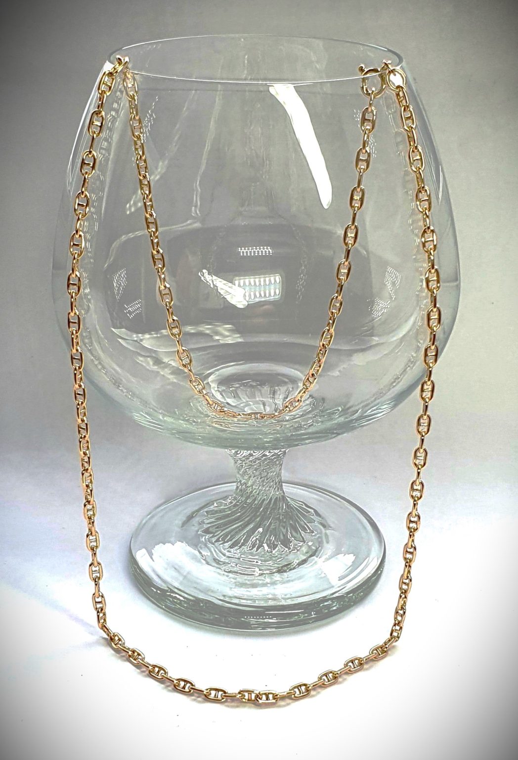 9ct yellow gold hollow anchor link necklace chain C00011.