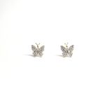 The City of London Jewellers presents the Coleford 9ct gold Cubic Zirconia butterfly stud earrings ES00791.