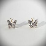 The City of London Jewellers presents the Coleford 9ct gold Cubic Zirconia butterfly stud earrings ES00791.