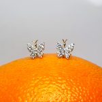 The City of London Jewellers presents the Coleford 9ct gold Cubic Zirconia butterfly stud earrings ES00791.