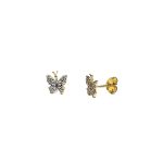 The City of London Jewellers presents the Coleford 9ct gold Cubic Zirconia butterfly stud earrings ES00791.