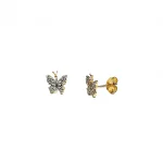 The City of London Jewellers presents the Coleford 9ct gold Cubic Zirconia butterfly stud earrings ES00791.