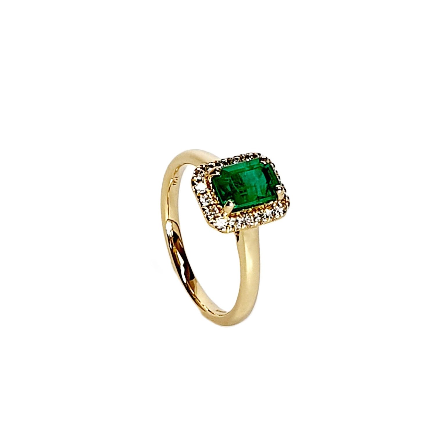 The Denver Diamond Cluster Emerald Cut Emerald Ring RA00693.
