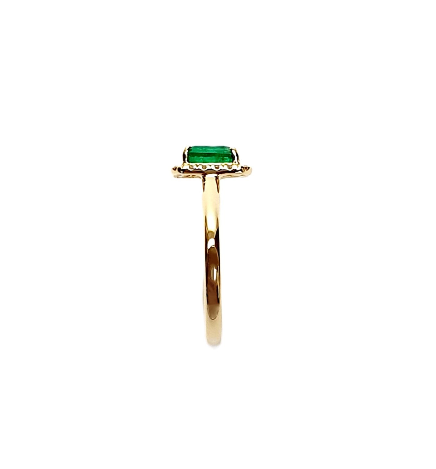 The Denver Diamond Cluster Emerald Cut Emerald Ring RA00693.