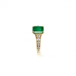 Side view of ring showing one side of the diamond accents
