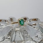 The Denver Diamond Cluster Emerald Cut Emerald Ring RA00693.