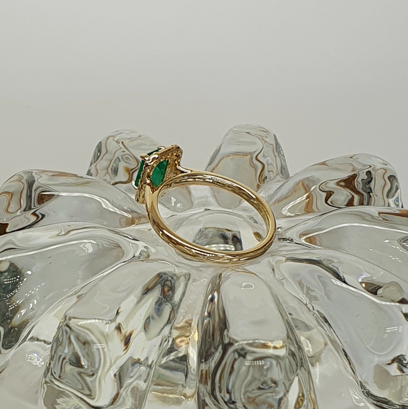 The Denver Diamond Cluster Emerald Cut Emerald Ring RA00693.