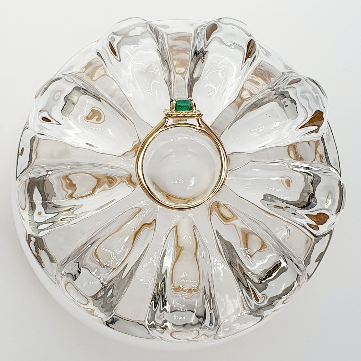 The Denver Diamond Cluster Emerald Cut Emerald Ring RA00693.