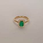 The Denver Diamond Cluster Emerald Cut Emerald Ring RA00693.