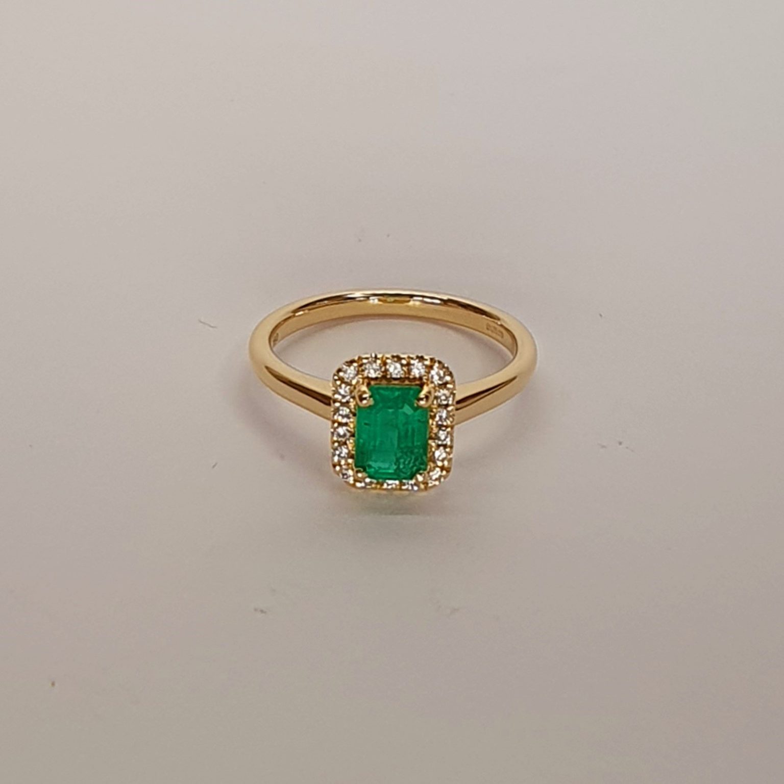 The Denver Diamond Cluster Emerald Cut Emerald Ring RA00693.