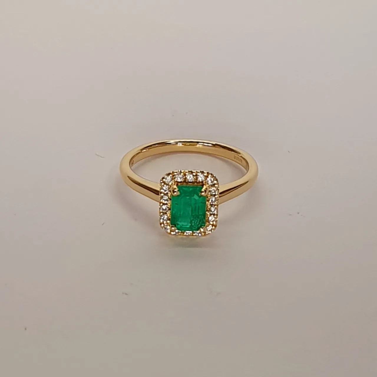 The Denver Diamond Cluster Emerald Cut Emerald Ring RA00693.