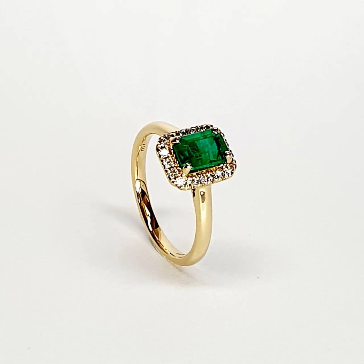 The Denver Diamond Cluster Emerald Cut Emerald Ring RA00693.