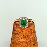 The Denver Diamond Cluster Emerald Cut Emerald Ring RA00693.