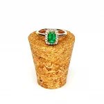 The Denver Diamond Cluster Emerald Cut Emerald Ring RA00693.