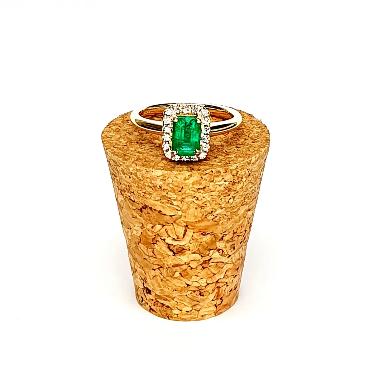 The Denver Diamond Cluster Emerald Cut Emerald Ring RA00693.