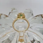 The Highgate 18ct Yellow Gold Oval Emerald and Diamond Cluster Ring RA00695.