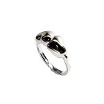 The Verona Intertwined Opposite Double Heart Ring is crafted in London from 9ct white gold with a highly polished finish R00151.