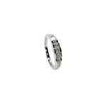 Art Deco style eternity ring crafted in 18ct white gold & set with nine graduated square princess cut diamonds in graduating square box style settings RA00697.