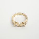 The solid 9ct yellow gold mum ring R00145 has three hand-engraved roses on each side.