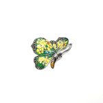 Lemon Butterfly Brooch Sterling Silver BRS00107 Genuine 925 sterling silver butterfly brooch with lemon and pale green colour Plique-à-jour enamel wings with real marcasite set to the tips, the body and eye with a golden yellow enamel with two long polished silver antennae.