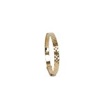 Gold expanding baby bangle 5mm wide with a diamond cut pattern BBG0003