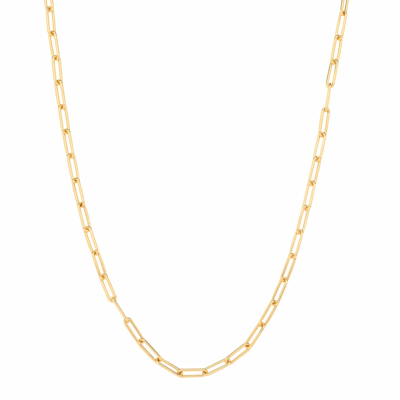 17inch long 4.5mm wide paper link chain with trigger clasp.