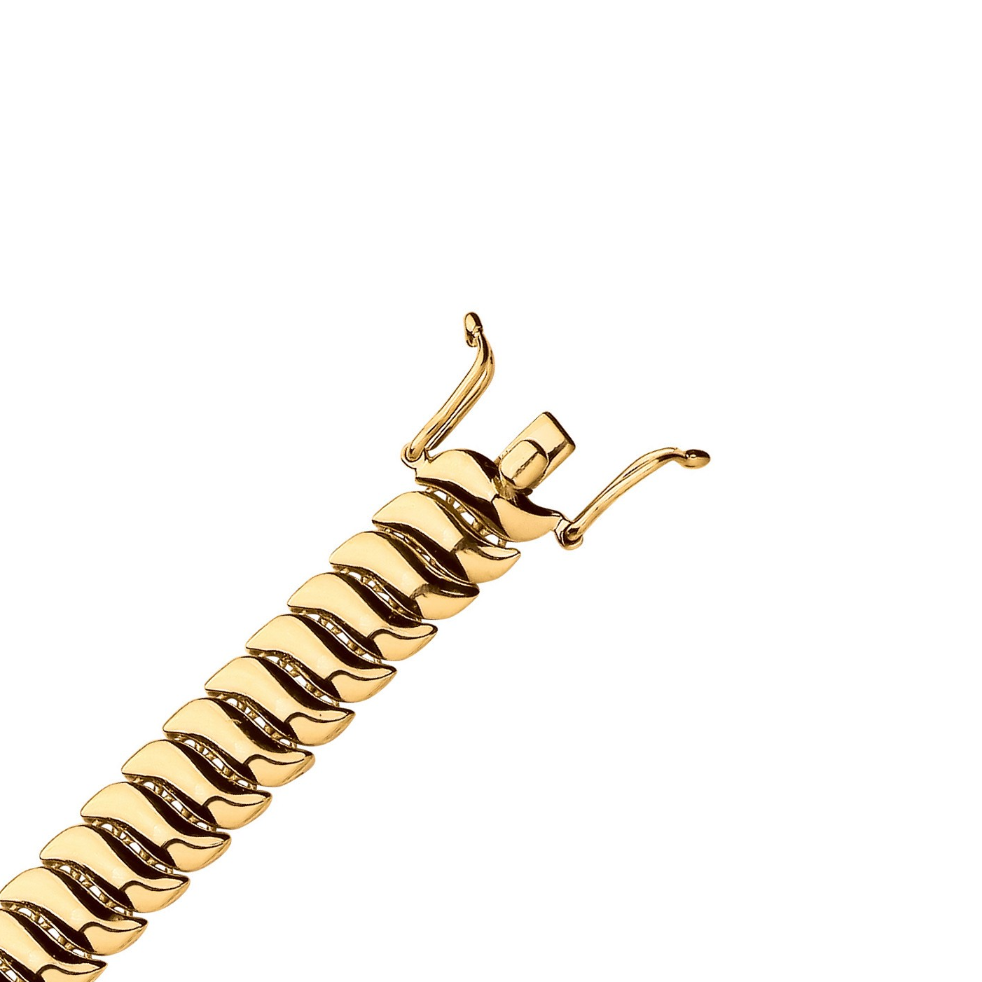 9ct gold snake necklace male clasp end.