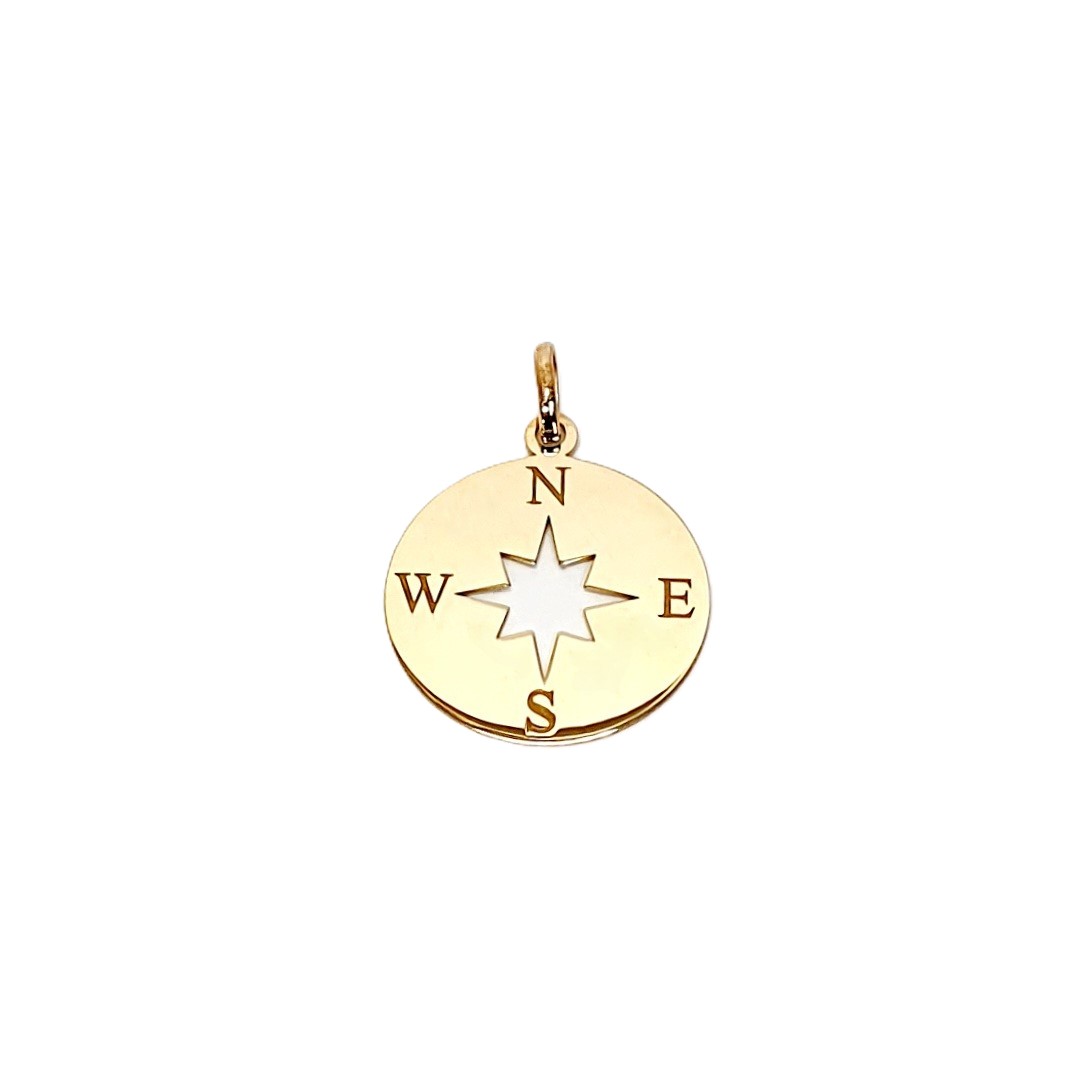 Compass pendant and chain in 9ct gold with a choice of chain lengths