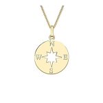 Compass pendant and chain in 9ct gold with a choice of chain lengths