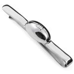 Genuine solid silver tie clip highly polished with a rugby ball to the centre TS00002 pictured close up