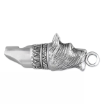 Genuine silver Scottie dog whistle that works. Facing to the right.