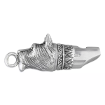 Genuine silver Scottie dog whistle that works. Facing to the left.