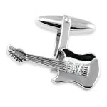 Fender Stratocaster guitar cufflinks handmade in genuine sterling silver.