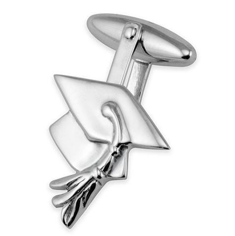 The Harvard sterling silver mortar board graduation cufflinks.