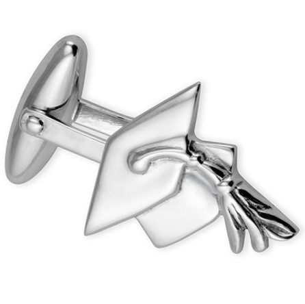 The Harvard sterling silver mortar board graduation cufflinks.