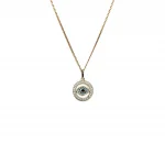 Mystic gold pendant: timeless evil eye necklace design.