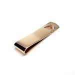 A handmade 9ct Gold Money Clip with a polished back and a hand-engraved tree bark pattern to the front. London hallmarked, it comes in a stylish black leatherette box with a black velvet pad and a white silk inner lid.