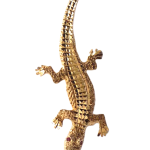 9ct gold crocodile brooch with ruby eyes and intricate detailing